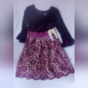 Jona Michelle  girls dress size 10 color mulberry